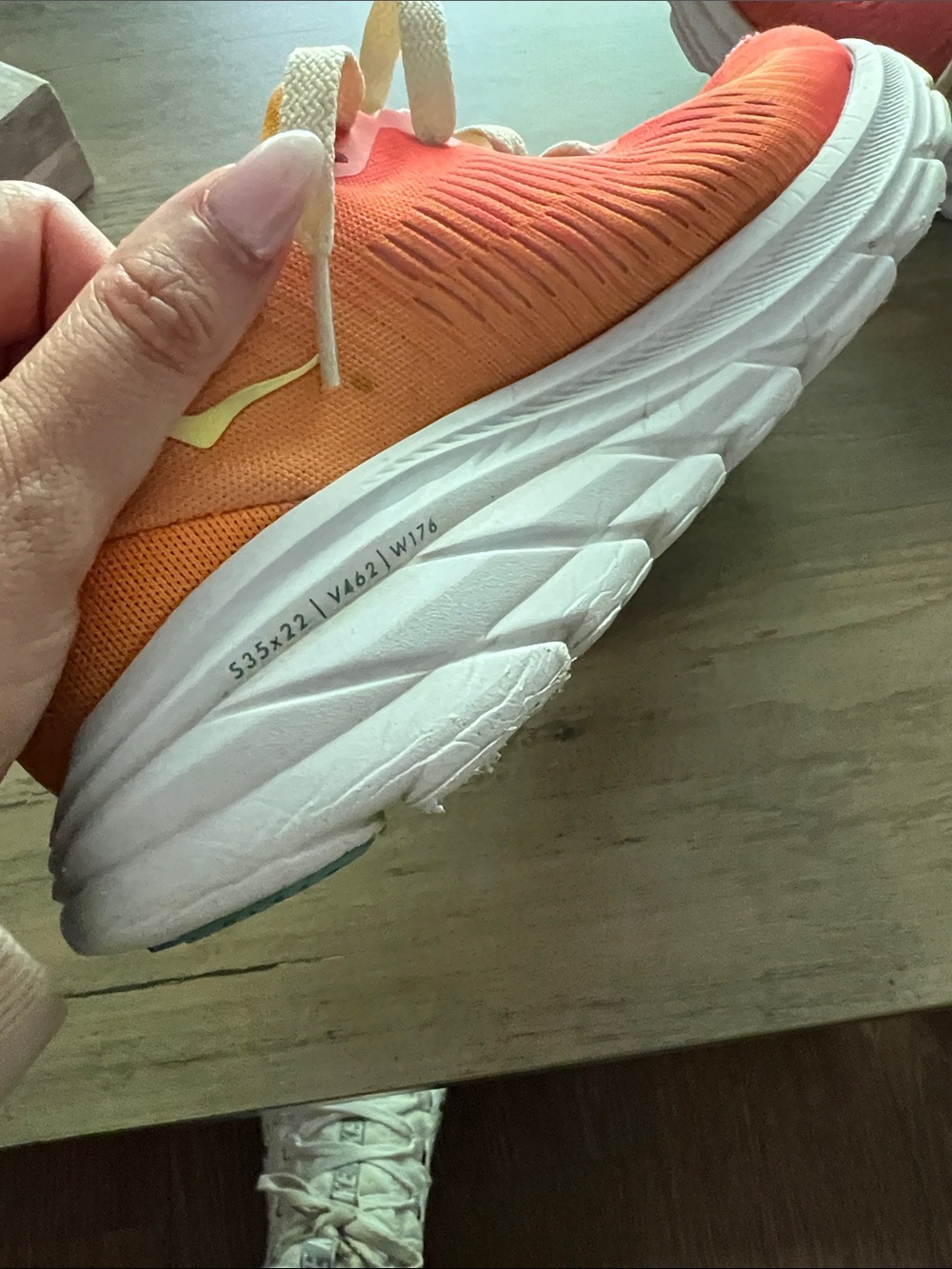 Hoka Women’s Gradient Orange and Yellow Running Sneakers - Picture 3 of 4